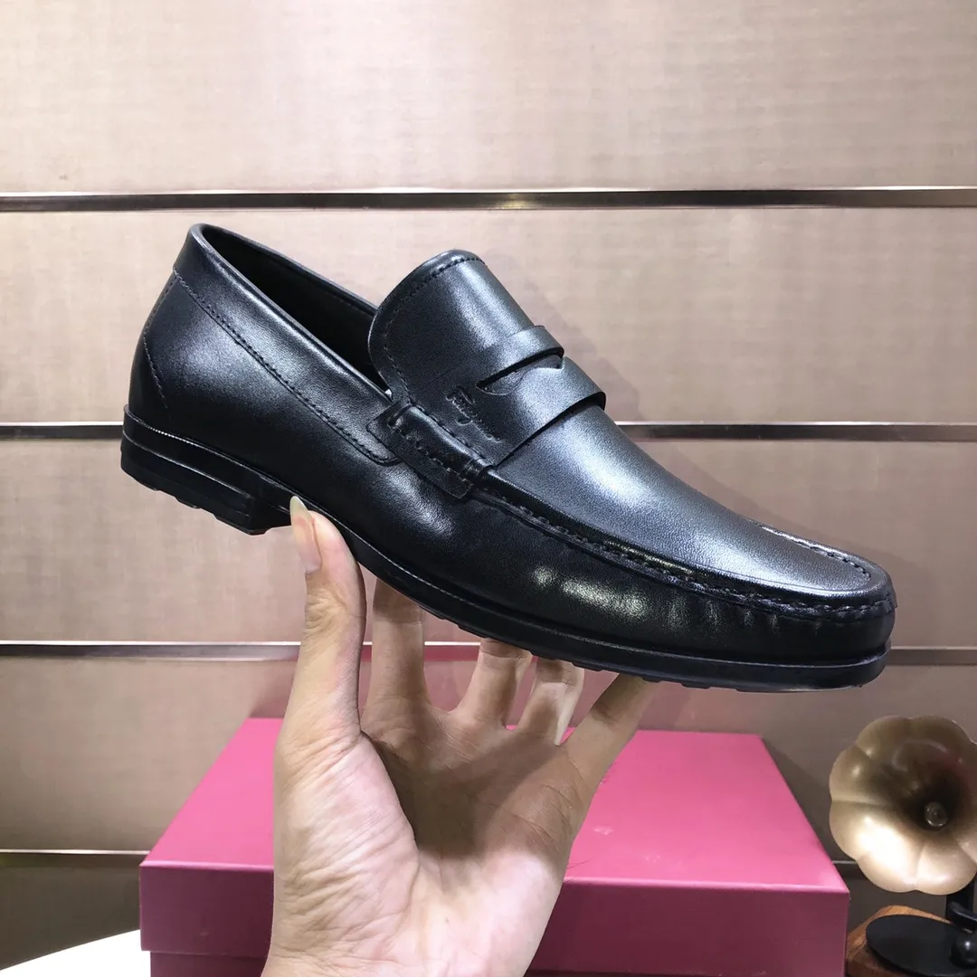 Men's shoes 💰500💰[Ferragamo/Ferragamo] The latest model in the counter. Original imported cowhide fabric + 🐂 water-dyed sheepskin lining + original luxury metal buckle + original combined outsole. Comparison without pressure 38--45 (45 is custom-made and cannot be returned or exchanged)